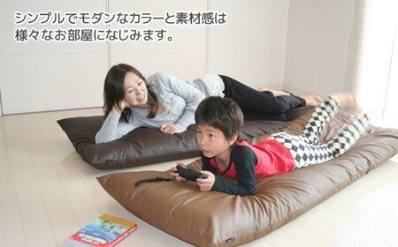 ごろ寝マット 長座布団 合皮レザー _カフェオレベージュ【G0317】