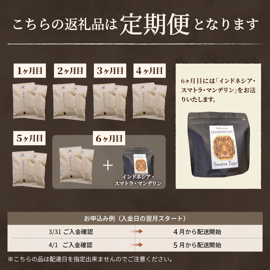 メール便発送【訳ありコーヒー定期便・深煎り】富士山の湧き水で磨いた スペシャルティコーヒー (粉) 6ヶ月