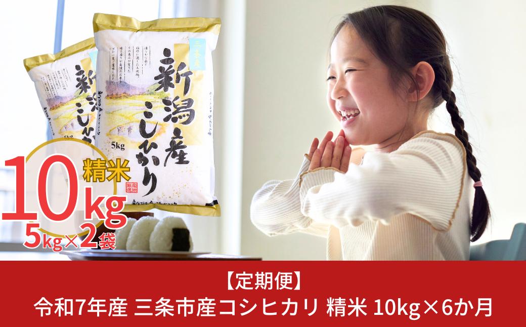 
            [定期便10kg×6か月] 新潟県三条市産コシヒカリ  計60kg 令和7年産 こしひかり 6か月連続でお届け [株式会社白熊]【076S002】
          