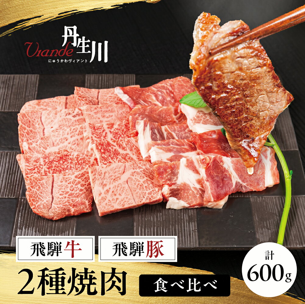 【ふるさと納税】2種食べ比べ！飛騨牛 A5等級 肩もも 焼肉 300g 飛騨豚 肩ロース 焼肉 300g飛騨牛 ブランド牛 肩もも 赤身 飛騨豚 肩ロース 食べ比べ 国産 牛肉 豚肉 焼肉 贅沢 アウトドア 飛騨高山 丹生川精肉 JJ020