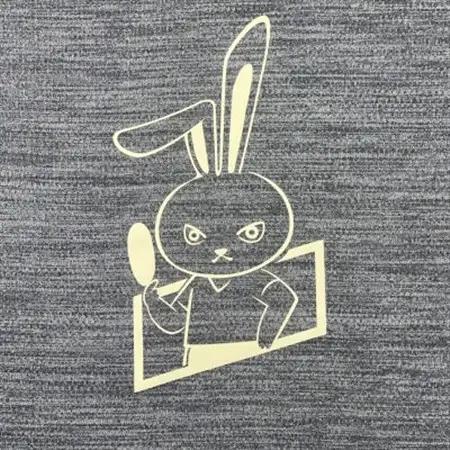 JTTA公認　卓球ユニフォーム【男女兼用(ドライ):Sサイズ】うさぎ　チャコール_装飾品・工芸品  洋服 _【1514421】