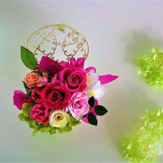 母の日の贈り物 プリザーブドフラワー ミルフルール・ローズ【フラワースポットベルローズ】母の日 贈り物 ギフト インテリア 飾り お花 花 アレンジメント 薔薇 バラ ピンク 上品 華やか A25-6