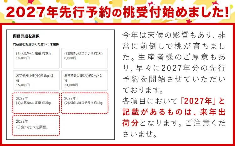 【2027年先行予約】桃 紀の里の 桃 約4kg