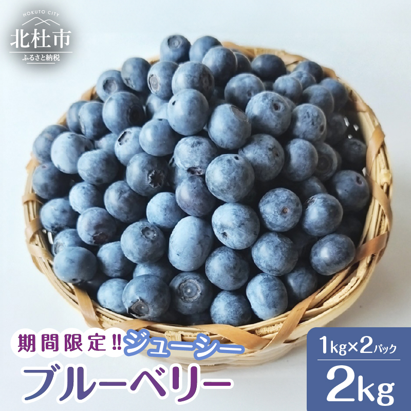 2024年版　大人気！甘くジューシーな冷凍ブルーベリー2kg（1kg×2パック）