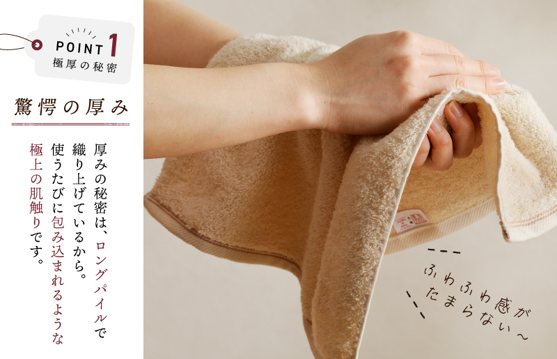 極厚ハンドタオル 5枚 生成色 泉州タオル 005A728