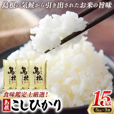 ふるさと納税 安来市 食味鑑定士厳選　島根こしひかり 15kg(5kg×3袋)(安来市)