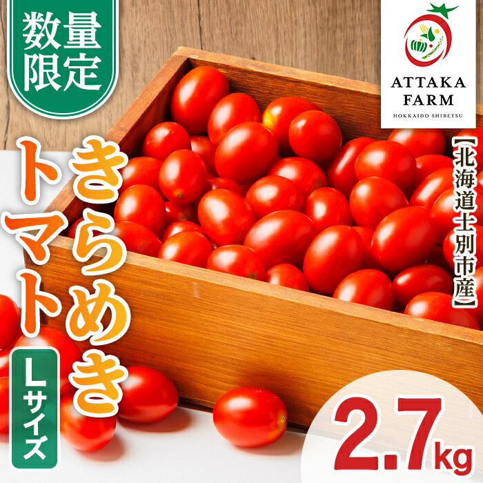 【ふるさと納税】＜特別栽培＞北海道士別市産 きらめきトマト Lサイズ (2.7kg) 【2026年7月以降順次発送】野菜 とまと トマト 新鮮 産地直送 甘い 完熟 リコピン 北海道 北海道産 国産 旬 【あったかふぁーむ】