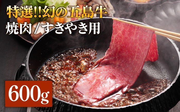 
                  五島牛 ロース600g（焼肉用/すき焼用） 五島市/ニク勝[PBF002] やきにく 焼肉 すきやき 牛肉 牛 にく ロース 国産
                