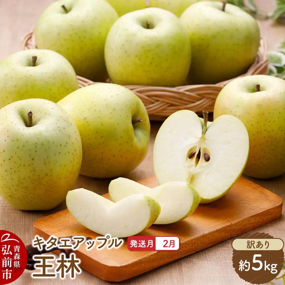 【27年2月発送】りんご 王林【訳あり】約5kg キタエアップル 先行受付 家庭用 青森県 弘前市 果物 フルーツ 林檎 リンゴ くだもの 不揃い 規格外 青森県 弘前市