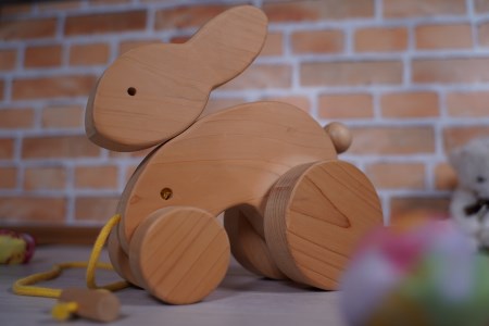 木製玩具 おさんぽウサちゃん 木製玩具 [0966]