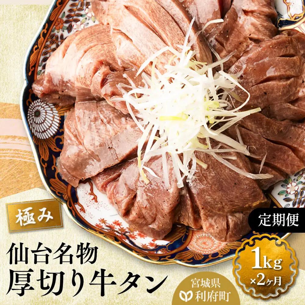 牛タン 仙台名物 厚切り 1kg 牛タン 2ヶ月定期便