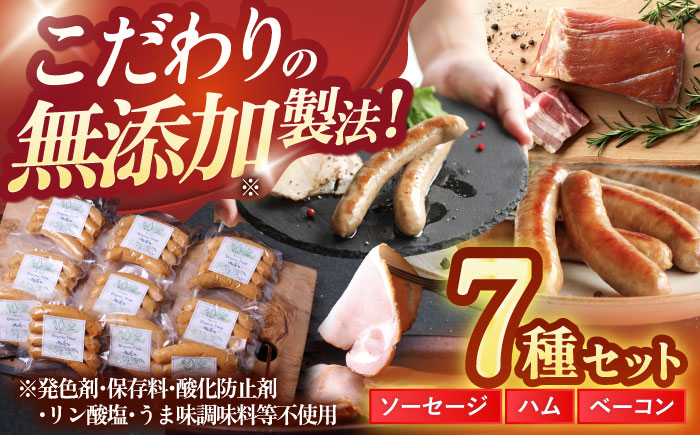 中山道ハム ソーセージ ハム ベーコン 7種 小分け 冷凍 瑞浪市 / オーガニックフーズ お取り寄せ 小分け 手作り 無塩せき 発色剤 保存料 無添加 [AZAK003]