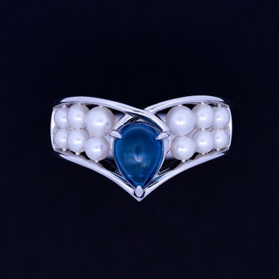 【ふるさと納税】【16号】Pt サファイア 湖水パール シャワーリング【配送不可地域：離島・沖縄県】【1519039】