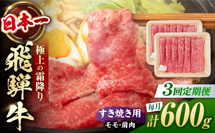 
                  【3回定期便】 飛騨牛 すき焼き用 赤身 600g（300g×2）/ すき焼き 牛肉 和牛 定期便 肉 / 白川町 / 浅井商店 [AWBJ024]
                