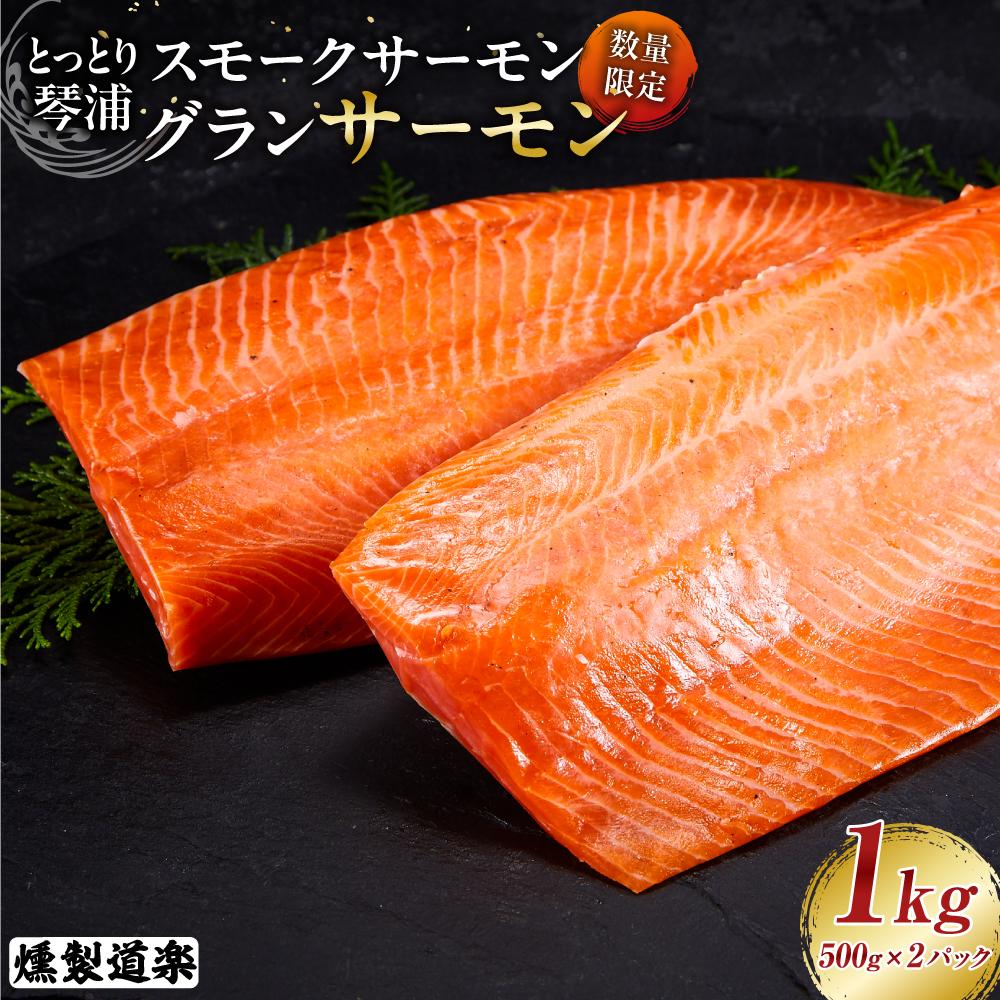 【ふるさと納税】【数量限定】スモークサーモン とっとり 琴浦 グランサーモン 1kg（500g×2パック） | 魚介類 水産 食品 人気 おすすめ 送料無料
