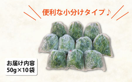 【五島列島よりお届け】冷凍 生あおさ 50g×10袋 計500g【上五島町漁業協同組合】[RBN007]