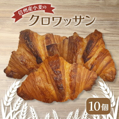 【ふるさと納税】【毎月定期便】信州産小麦のクロワッサン 10個全2回【配送不可地域：離島】【4082346】