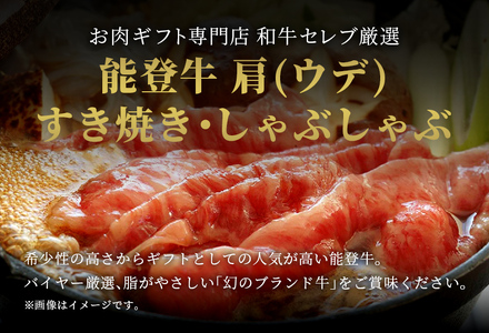 【和牛セレブ】【復興支援】能登牛 牛肩(うで) すき焼き・しゃぶしゃぶ 300g 牛肉 最高級 黒毛和牛 和牛 肉汁