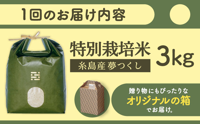 【全3回定期便】とくべつの中のとくべつ 特別栽培米 3kg 夢つくし 吉富町/(株)やました [BGBX002] 白米 精米 米