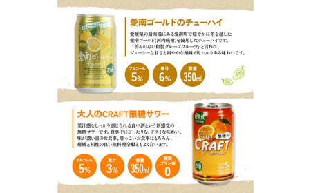 柑橘チューハイ 飲み比べセット サワー 1本 チューハイ 2本 計3本 350ml 大人のCRAFT無糖サワー 愛南ゴールドチューハイ 飲み比べ チューハイ サワー 詰め合わせ お試し 試供品 500