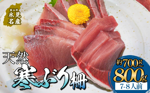 【先行予約】 氷見産 天然寒ぶり 柵 7-8人前 約700g-800g 【2025年11月中旬以降順次発送】 釣屋魚問屋直営 ひみ岸壁市場 富山県 氷見 氷見漁港 能登 寒ブリ 天然鰤 サク ひみ岸壁市場 天然 鮮魚 ブリ 産地直送