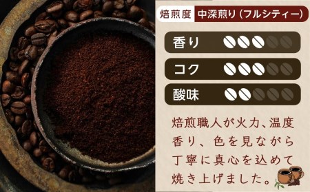 5回お届け!焙煎職人こだわりのコーヒー定期便【粉】250g 小分けパック(ジッパー・バルブ付) ※中深煎り※_TLA5-3301_(都城市) レギュラーコーヒー コーヒー粉 250g×1パック 少量パ