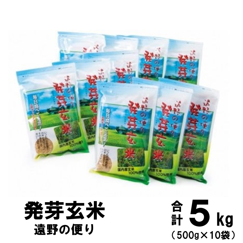 発芽玄米 ひとめぼれ 遠野の便り 合計 5kg ( 500ｇ×10袋セット )【道の奥ファーム】