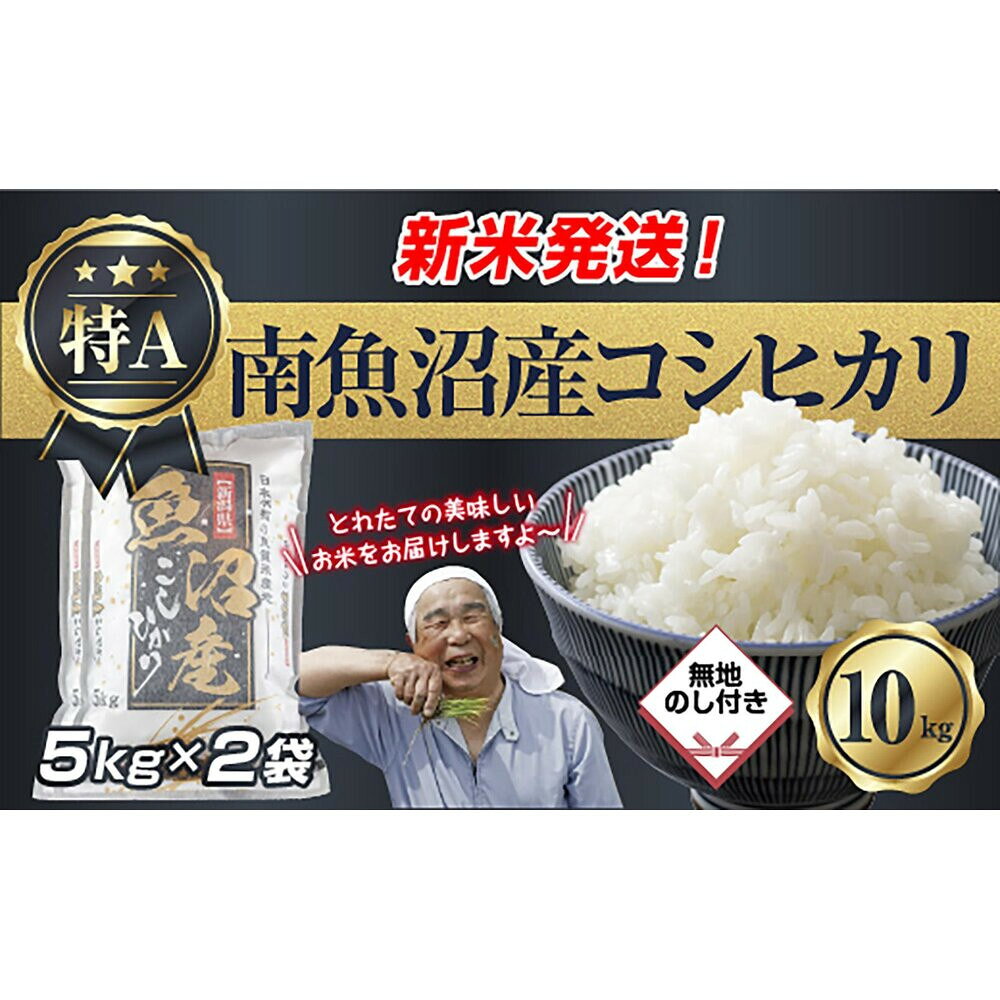 【ふるさと納税】【令和8年産　新米予約】「無地のし」 新潟県 南魚沼産 コシヒカリ お米 5kg×2袋 計10kg 精米済み（お米の美味しい炊き方ガイド付き） お米 こめ 白米 こしひかり 食品 人気 おすすめ 送料無料 魚沼 【2026年10月中旬より1ヶ月以内に順次発送予定】