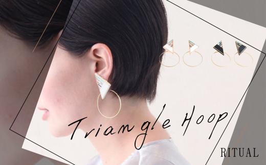 水引 ピアス Triangle Hoop【ホワイト】| 水引 伝統 受注生産 ピアス イヤリング ギフト 贈り物 長野県 飯田市