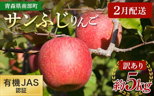 ［2月配送］ 《訳あり》 有機JAS認証 サンふじ りんご 約5kg 【和楽堂りんご養生農苑】 青森りんご リンゴ 林檎 アップル 果物 くだもの フルーツ オーガニック 無農薬 おすすめ 家庭用 わけあり あおもり 青森県 三戸 南部町 3kg 以上 F21U-699