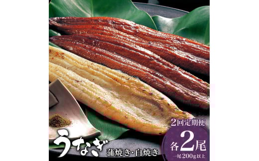 ＜順次配送開始／定期便2回＞ うなぎ 蒲焼き 白焼き 食べ比べセット 計800g (200g×各1尾×2回) ／うなぎ 鰻 ウナギ 蒲焼 蒲焼き 土用 丑の日 特選 肉厚 たれ 国産 ふるさと 鰻丼 鰻重 うな重 うなぎたれ ギフト 贈り物 佐賀 佐賀県 送料無料