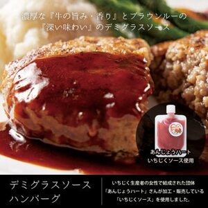 鉄板焼きハンバーグセット 和風オニオン×5個 デミグラス×5個　あんじょうハートいちじくソース入り【配送不可地域：離島】【1561019】