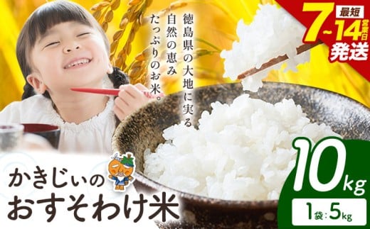 ＼7~14営業日以内に発送／ もちもち美味しい！ かきじぃのおすそわけ米 精米 10kg 徳島県 上板町 お米 米 白米 米 10kg