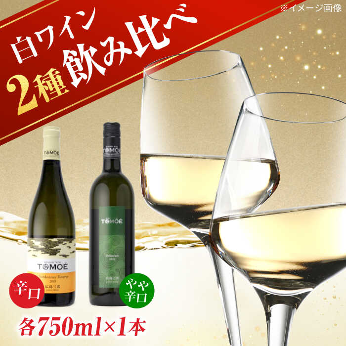 【ふるさと納税】TOMOE 白ワイン 2本セット B シャルドネ リザーブ 辛口 デラウェア ワイン 受賞 飲み比べ ワインセット ギフト 三次市 / 広島三次ワイナリー[APAZ017]