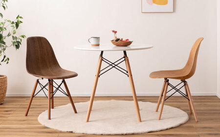 デザインチェア　木目プリント　完成品　オーク　1脚【1312124】