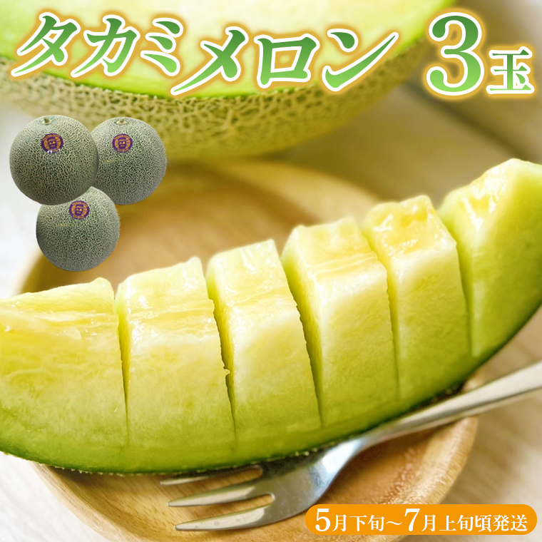 DR-6 タカミメロン 3玉【5月下旬～7月上旬頃発送】　メロン工房 川上