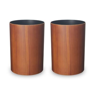ふるさと納税 海南市 和歌山県海南市 ナチュラルウッドBOX M 6.8L ブラックチェリー2個組 職人が画く木目調ゴミ箱