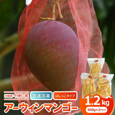 【ふるさと納税】【急速冷凍・はしっこタイプ】今帰仁産のアーウィンマンゴー1.2kg(400g×3P)【配送不可地域：離島】【1573286】