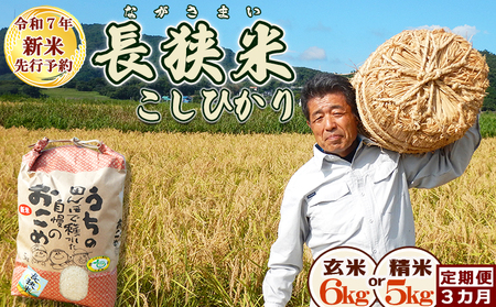 《令和７年産 新米 先行予約》田代農園の定期便『長狭米コシヒカリ（一等米）』【精米５kg】×３カ月　[0045-0005]