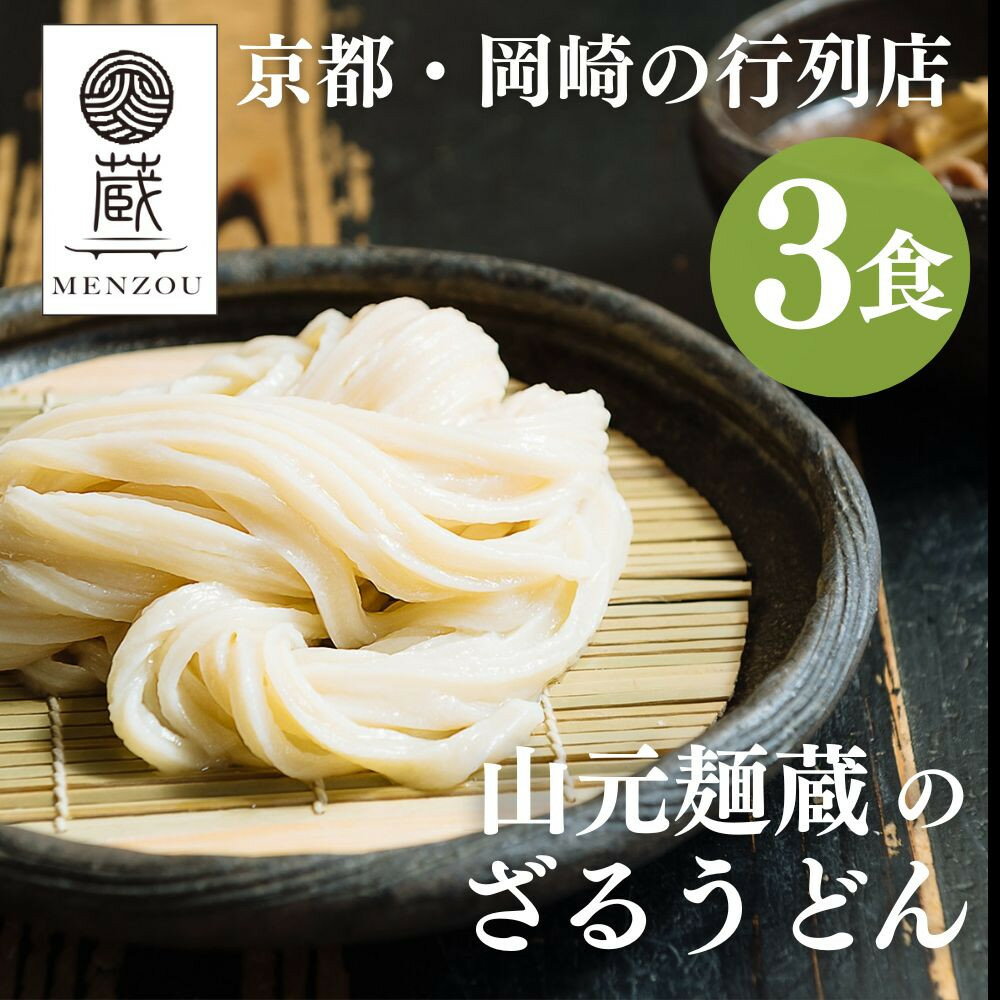 【ふるさと納税】【山元麺蔵】行列店のざるうどん3食入り｜京都 手打ちうどん ミシュラン掲載 人気セット［ 京都 岡崎 手打ちうどん ミシュラン掲載 行列店 人気店 もちもちつるつる 弾力 コシ 人気 おすすめ 麺 うどん お取り寄せ 通販 送料無料 ふるさと納税 ］