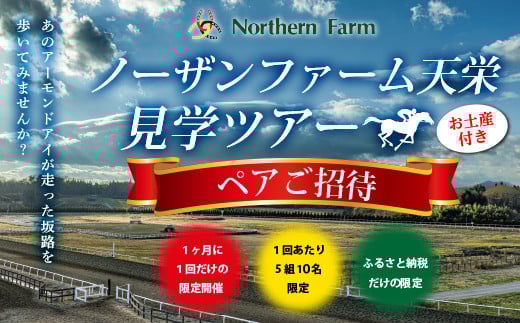 
月1回限定開催 ノーザンファーム天栄見学ツアー ペア招待 UMAJO 期間限定 東北 福島県 天栄村 競馬 ノーザン 応援 思い出 記念 F21T-093
