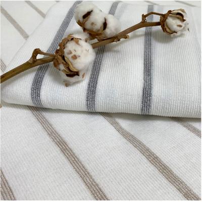 ふるさと納税 和歌山市 オーガニックコットンタオルシーツ　Sサイズ(145×230cm)ボーダーブラウン　SNS-13-BR |  | 01