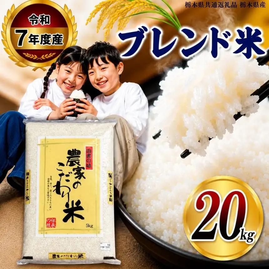 【栃木県共通返礼品】令和7年度産 栃木県産 ブレンド米 20kg