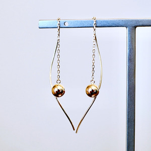 【ジュエリー】K10YG イエローゴールド 丸 ロング チェーン ピアス 保証書付 SMK-5219丸 242-019-a