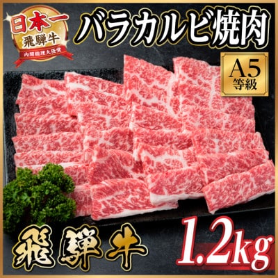 飛騨牛A5等級 バラカルビ焼肉　1.2kg(焼肉・BBQ用)【配送不可地域：離島】【1754435】