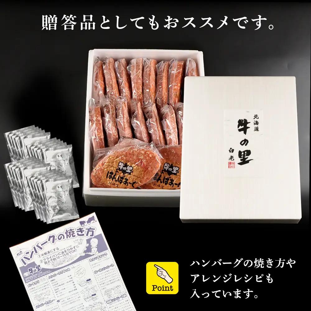 【5営業日以内発送】牛の里ビーフハンバーグ（110g×20個）特製ソース（20袋）の詰合せ AG059