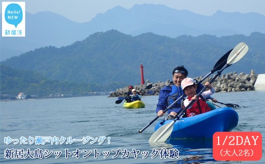 
ファミリー向け　新居大島シットオントップカヤック体験　1/2DAY（大人2名）
