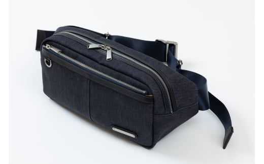 No55737 INNFITH デニムボディバッグ(ダークネイビー×ブラック)｜ファッション 小物 バッグ ボディバッグ 鞄 [1185]