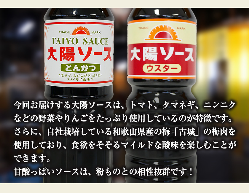 昔懐かし大陽とんかつソース1000ml×6本と太陽ウスターソース1000ml×6本の12本セット 深瀬昌洋商店 《90日以内に出荷予定(土日祝除く)》 和歌山県 紀の川市