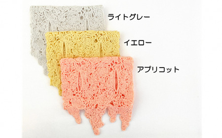 オーガニックコットン ショートマフラー 花柄 差し込み ( アプリコット ) | マフラー 綿 春夏 新潟県 五泉市